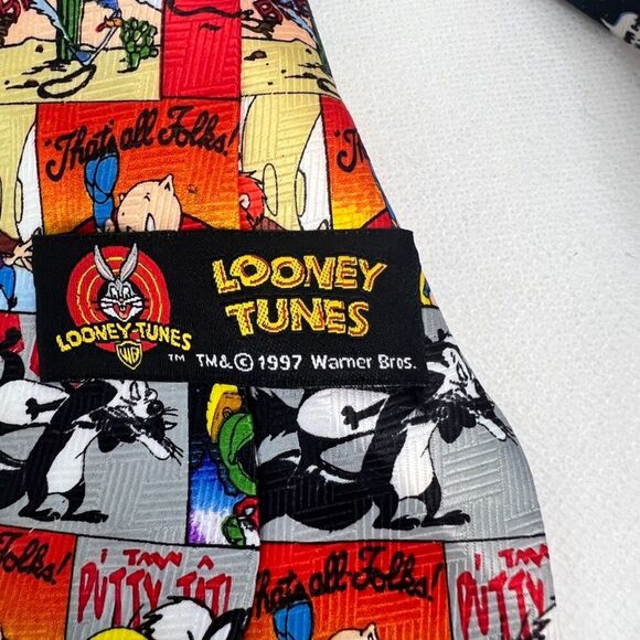 1997 Warner Bros. Looney Tunes Novelty Cartoon Character Tie - Picture 3 of 4